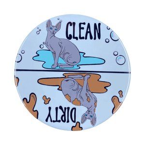 Black Sphynx Cat Dishwasher Magnet Kitchen Sign